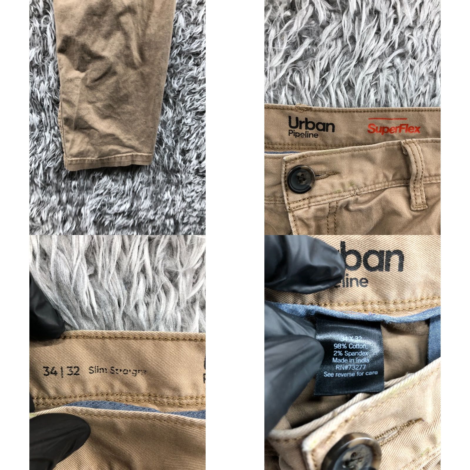 Vintage Urban Pipeline Chino Pants Slim Straight 34x32 Beige Men Regular Slim 5-Pocket Logo Beigh? Size US 34 / EU 50 - 8 Thumbnail