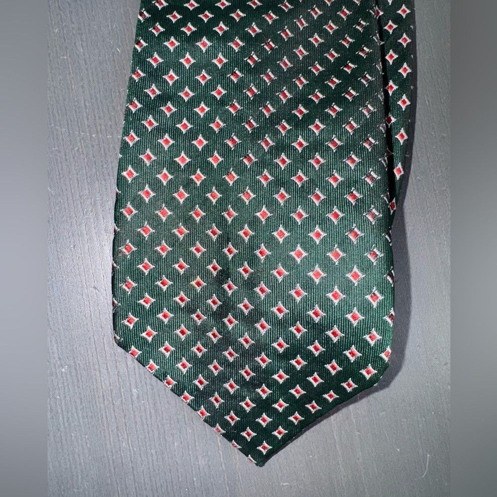 Fendi Fendi Green Geometric Silk Tie Size ONE SIZE - 1 Thumbnail