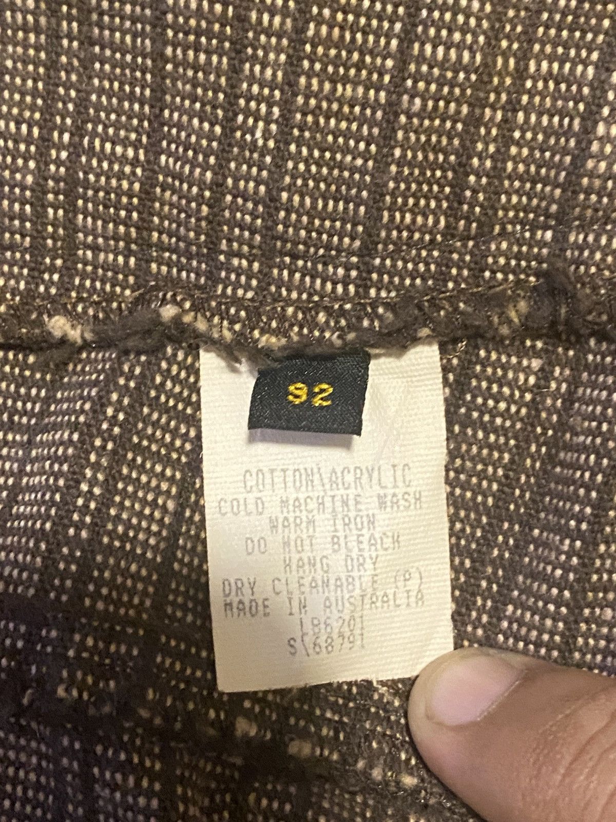 Lee × Vintage VINTAGE 70s LEE BOOT CUT BROWN CHECKERED TROUSERS imo Size US 37 - 3 Thumbnail