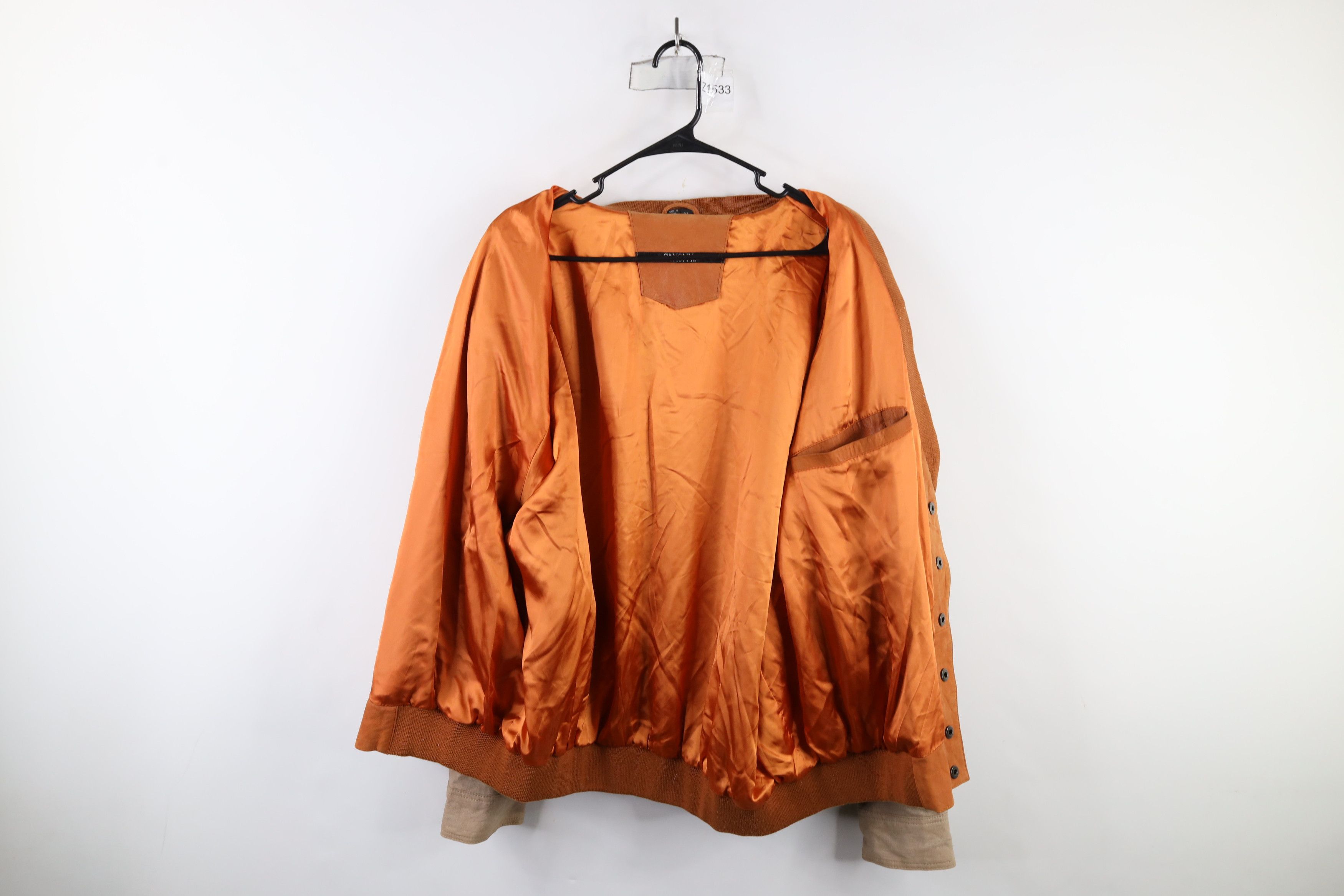 Vintage Vintage 90s Streetwear Leather Button Varsity Jacket Orange Size US XL / EU 56 / 4 - 9 Thumbnail