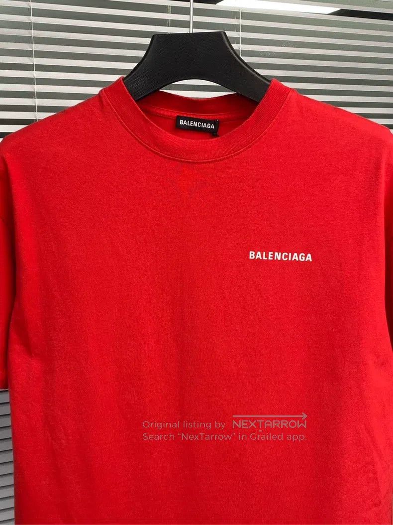 Balenciaga Balenciaga Short-sleeve T-shirt letter print logo red Size US XS / EU 42 / 0 - 3 Thumbnail