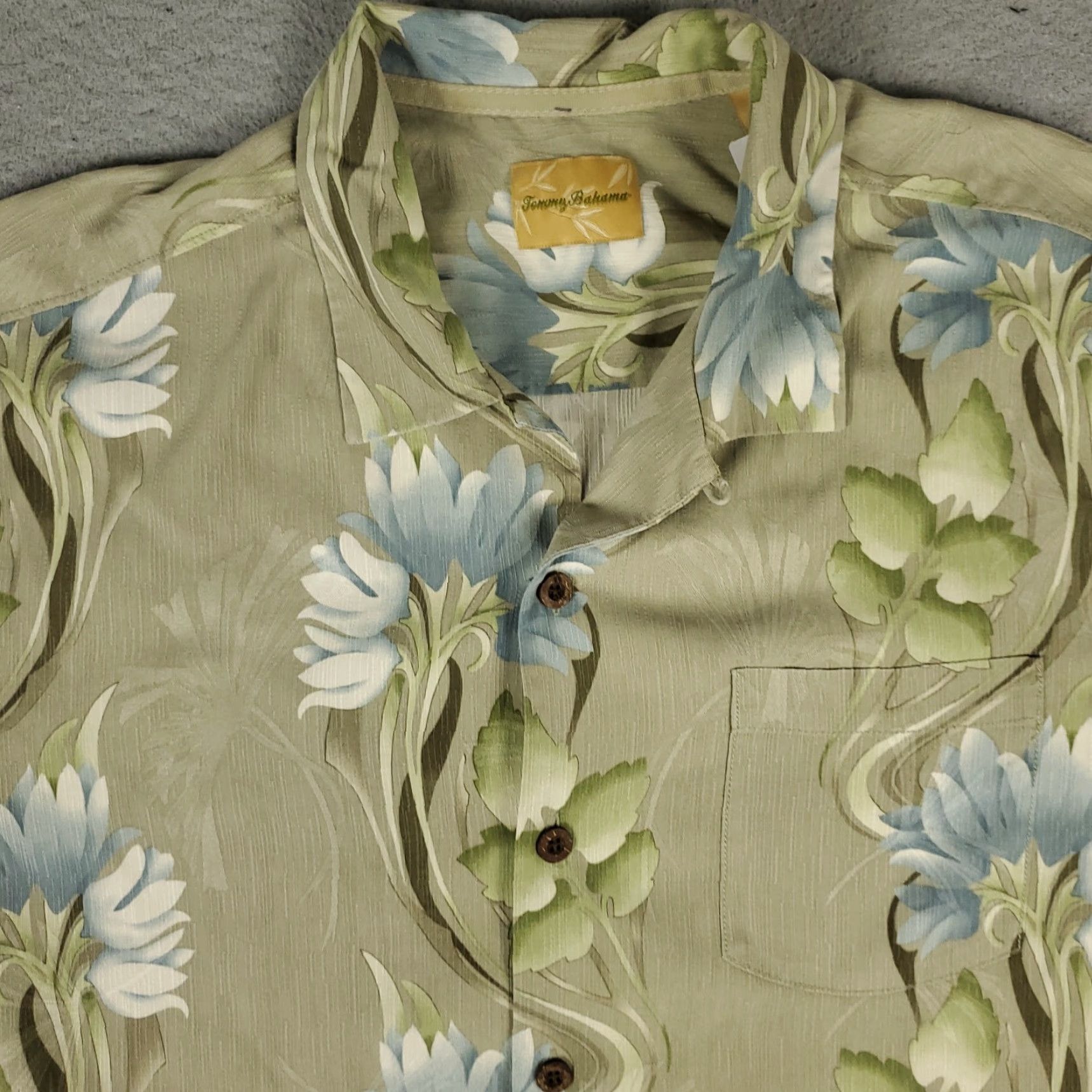 Tommy Bahama VINTAGE Tommy Bahama Shirt Mens Large Green Silk Hawaiian Button Up Casual Festive Size US L / EU 52-54 / 3 - 2 Thumbnail