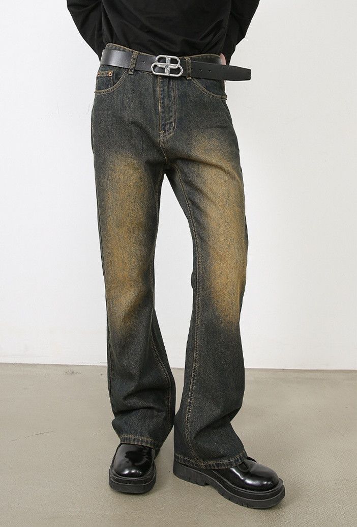 Japanese Brand × Jean Men's vintage distressed washed loose flared jeans Size US 32 / EU 48 - 4 Thumbnail