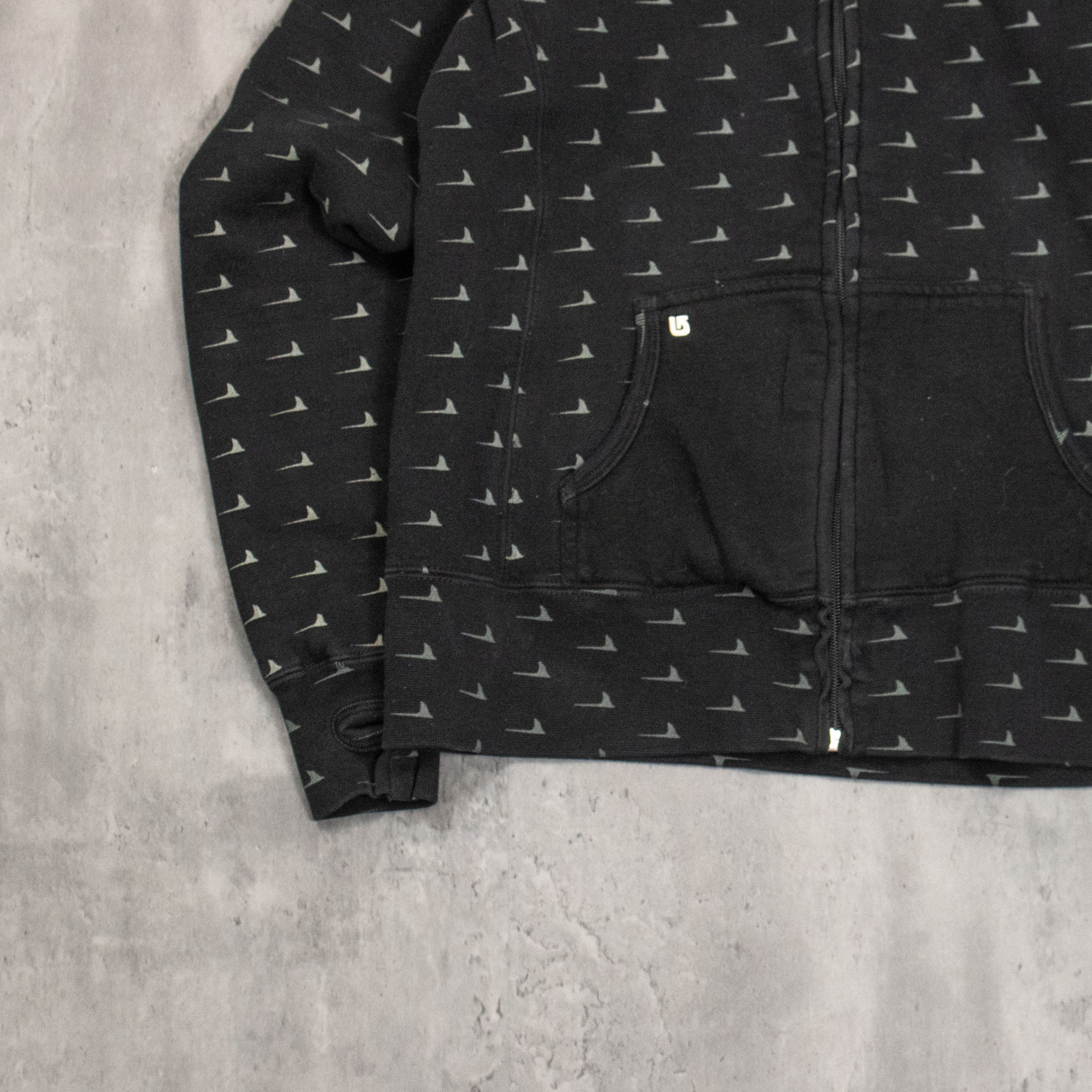 Burton Y2K 2000's 00's Burton AOP Black Sherpa Line Black Hoodie Size US XS / EU 42 / 0 - 4 Thumbnail