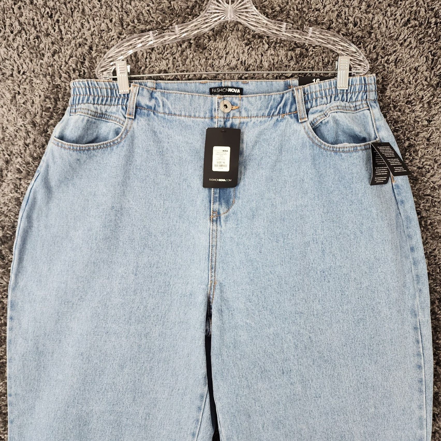 Fashion Nova Fashion Nova Jeans Mom Blue Denim 16 Women Easy Waist 30 Inseam Womens Jeans Blue 16 Size 38" / US 16 / IT 52 - 2 Thumbnail