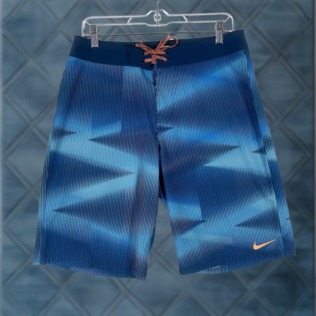 Nike Nike Vapor Mens Swim Board Shorts Trunks 30 Blue Stripe Pool Pocket Stretch Size US 30 / EU 46 - 1 Thumbnail