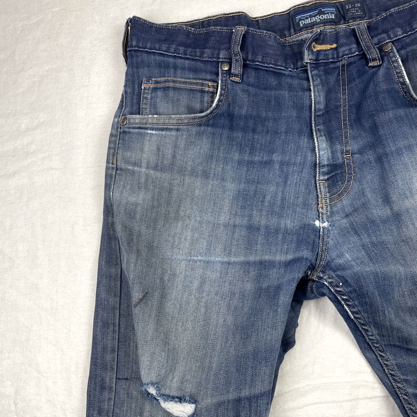 Patagonia Patagonia Jeans Mens 32x30 Denim Blue Regular Straight Logo 5-Pocket USA Iron Clad Performance Size US 32 / EU 48 - 6 Thumbnail