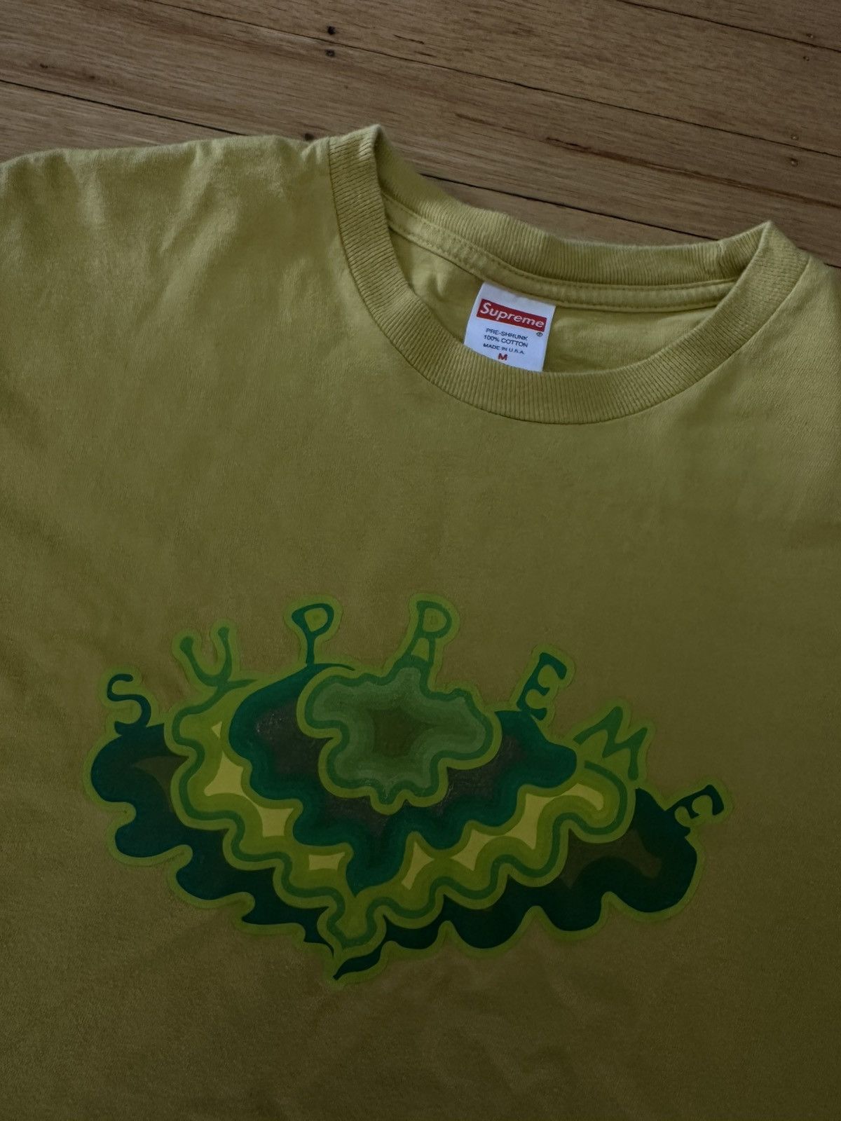 Supreme Supreme Cloud Tee Acid Yellow. Size US M / EU 48-50 / 2 - 2 Thumbnail