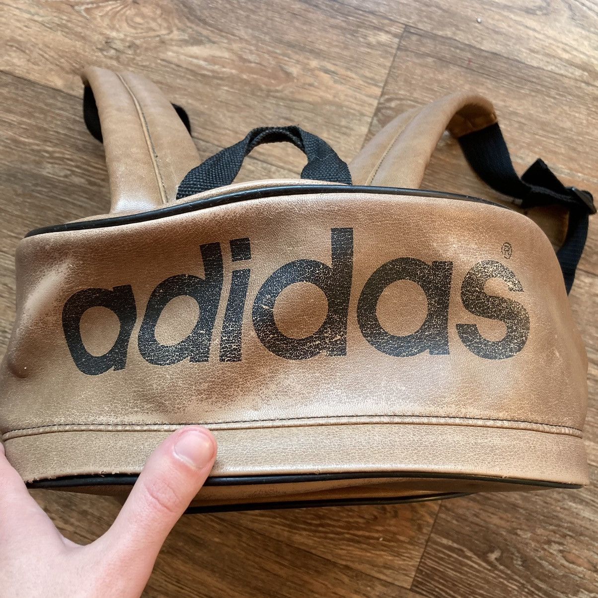 Adidas Vintage Brown Adidas Leather Bag Gucci style Size ONE SIZE - 4 Thumbnail