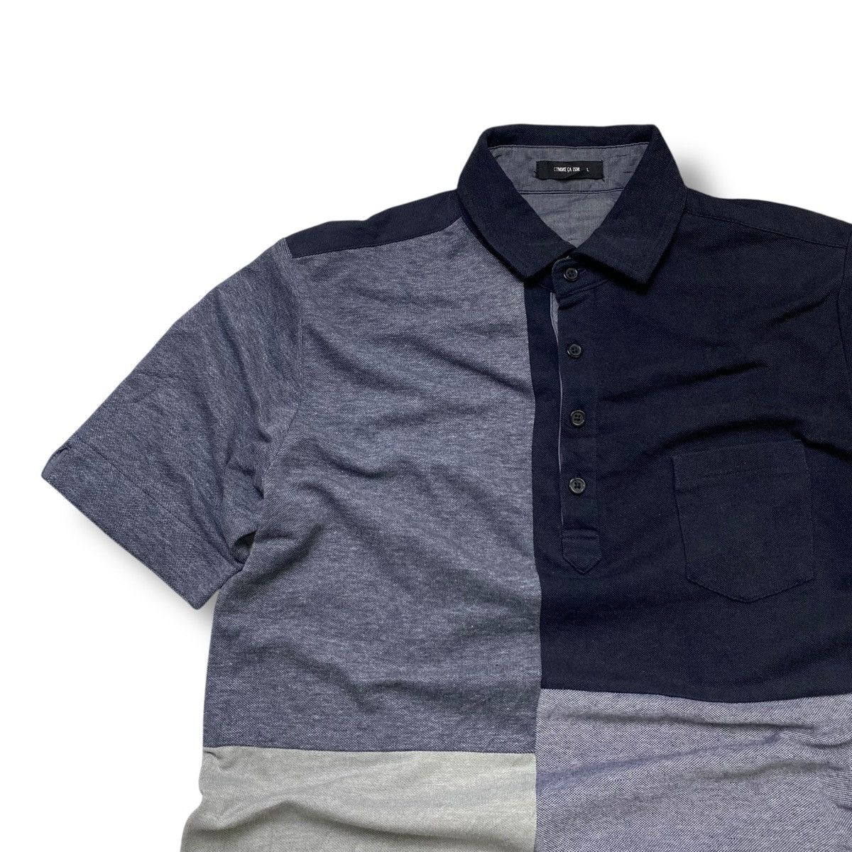 Japanese Brand comme ca ism polo shirt patchwork Size US L / EU 52-54 / 3 - 4 Thumbnail