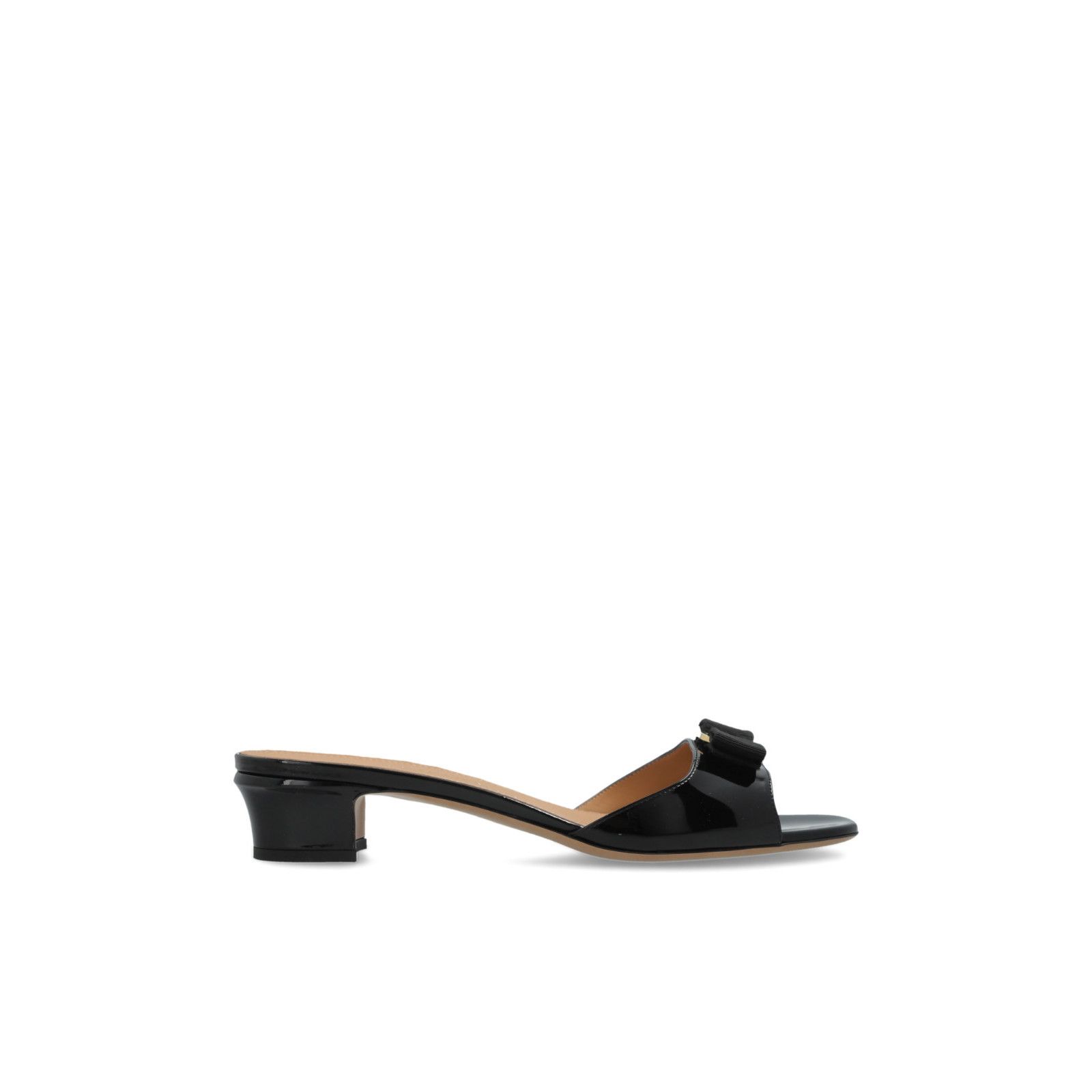 Salvatore Ferragamo Ferragamo Vanilla Black Leather Heel Shoesed Sandals New & Authent, Women's (Size 8)
