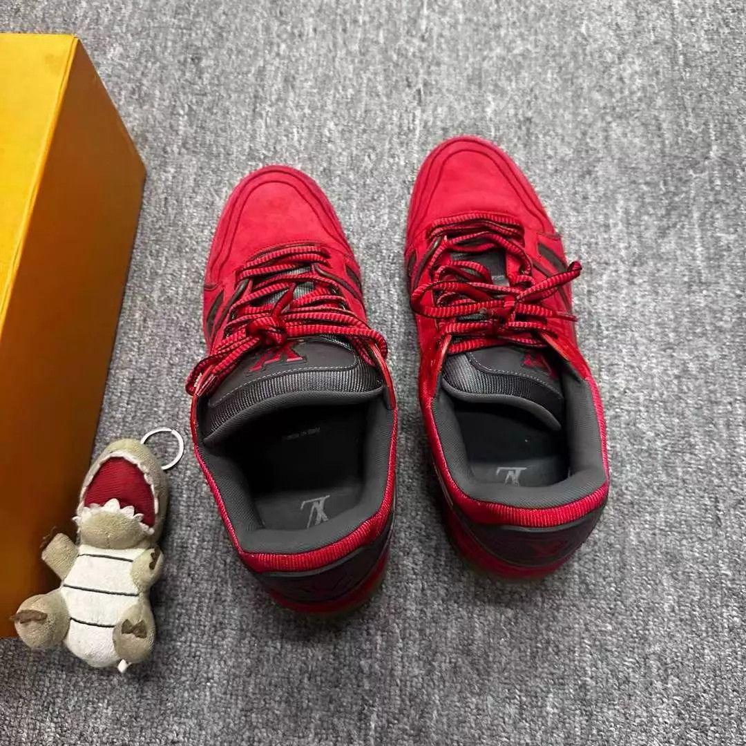 Louis Vuitton LV Red Trainer 95 New 42 Original Box Size US 9 / EU 42 - 5 Thumbnail
