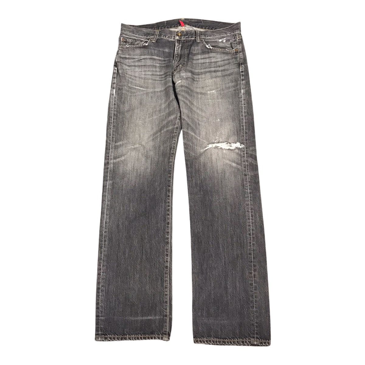 Japanese Brand × Jun Takahashi Distressed Uniqlo japan denim Black faded pants Size US 36 / EU 52 - 1 Thumbnail