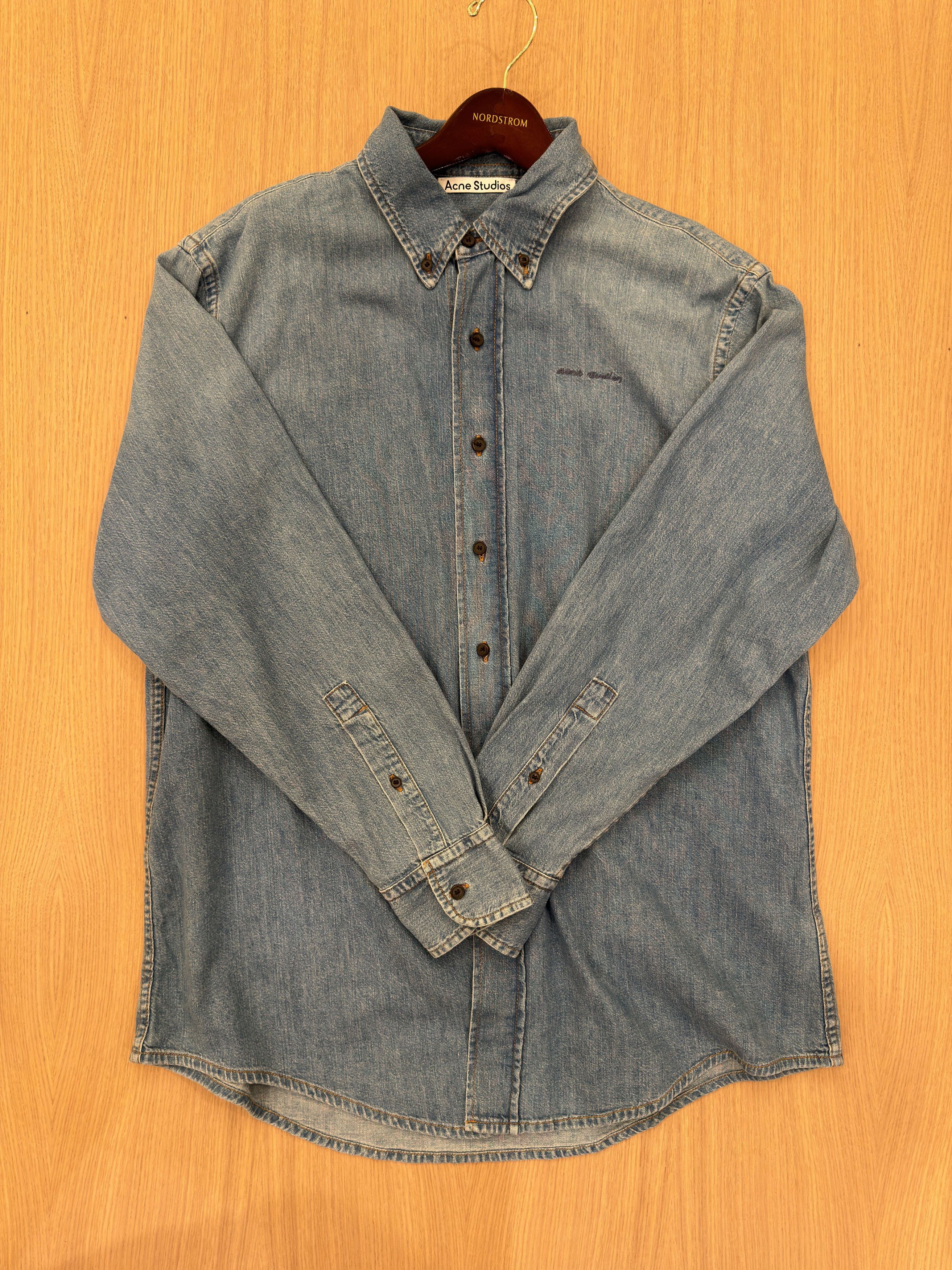 Acne Studios Acne Studios SS21 Speirs Logo Denim Shirt Size US S / EU 44-46 / 1 - 1 Thumbnail
