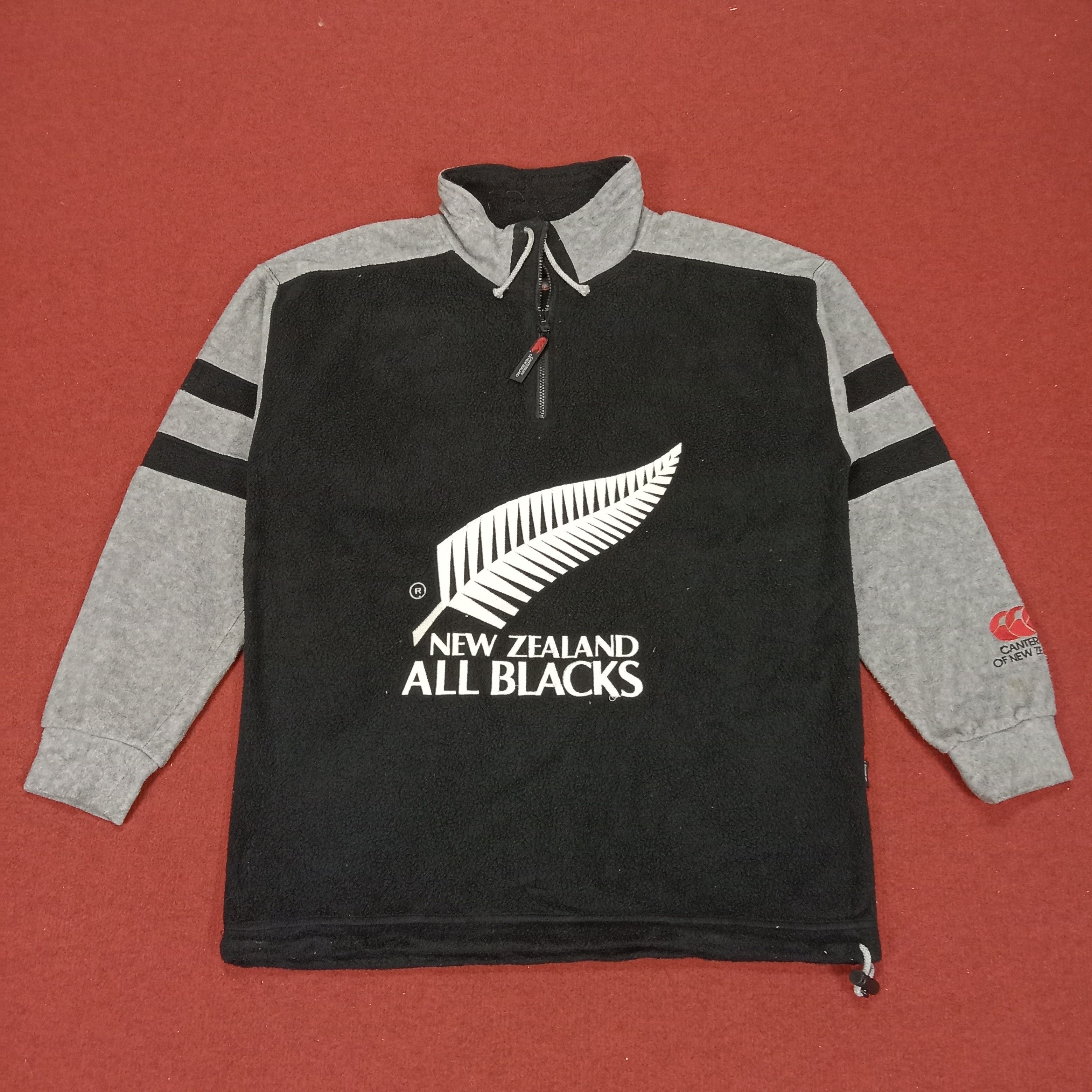 image of Canterbury Of New Zealand x Vintage Canterbury New Zealand All Blacks Rugby Half Zipper Sweater (Si