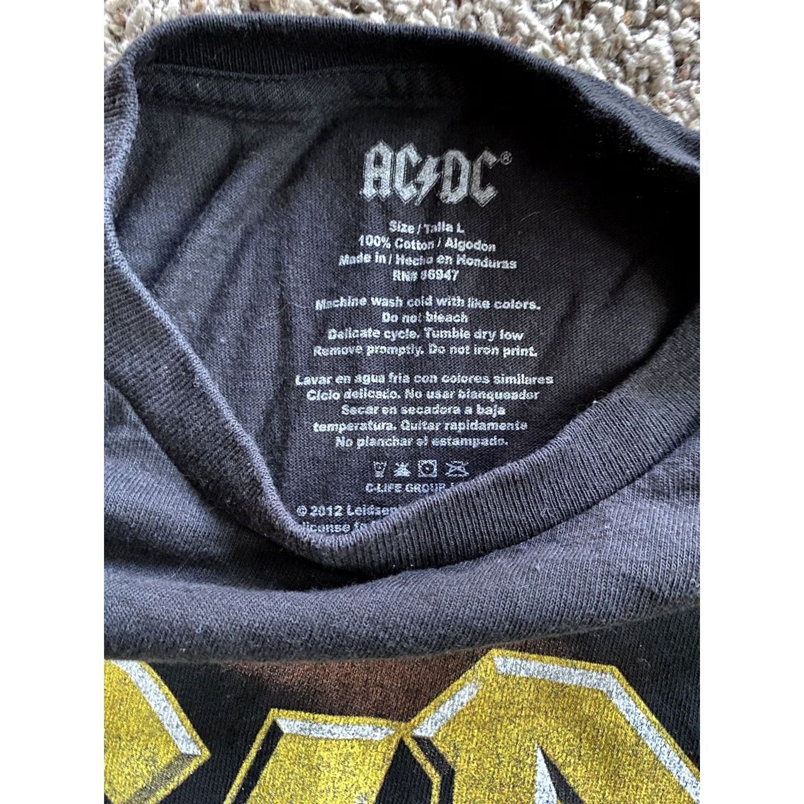 Vintage AC/DC T-Shirt Graphic Live at River Plate Black Crew Neck Short Sleeve L 100% Cotton Unisex Adults Mens Boys? Size US L / EU 52-54 / 3 - 4 Thumbnail