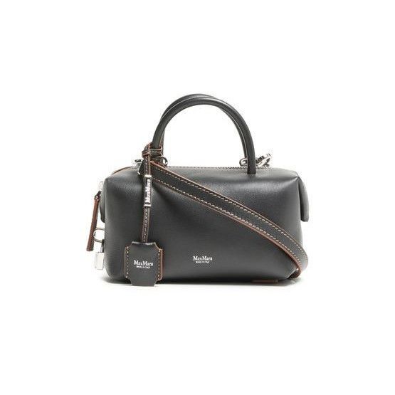 Max Mara MAX MARA Boston Small Black Leather Top Handle Bag New And A Size ONE SIZE - 1 Thumbnail