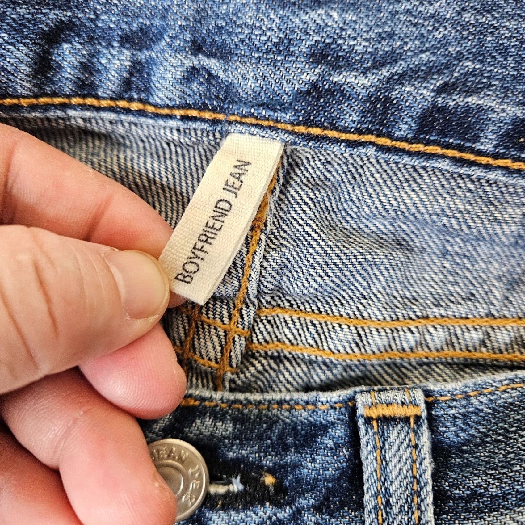 Rag & Bone rag & bone Buckley Cotton Women's Boyfriend Jeans distressed Low Rise Size 24 Blue Denim Casual Medium wash 90s Vogue? Size 42" / US 20 - 6 Thumbnail