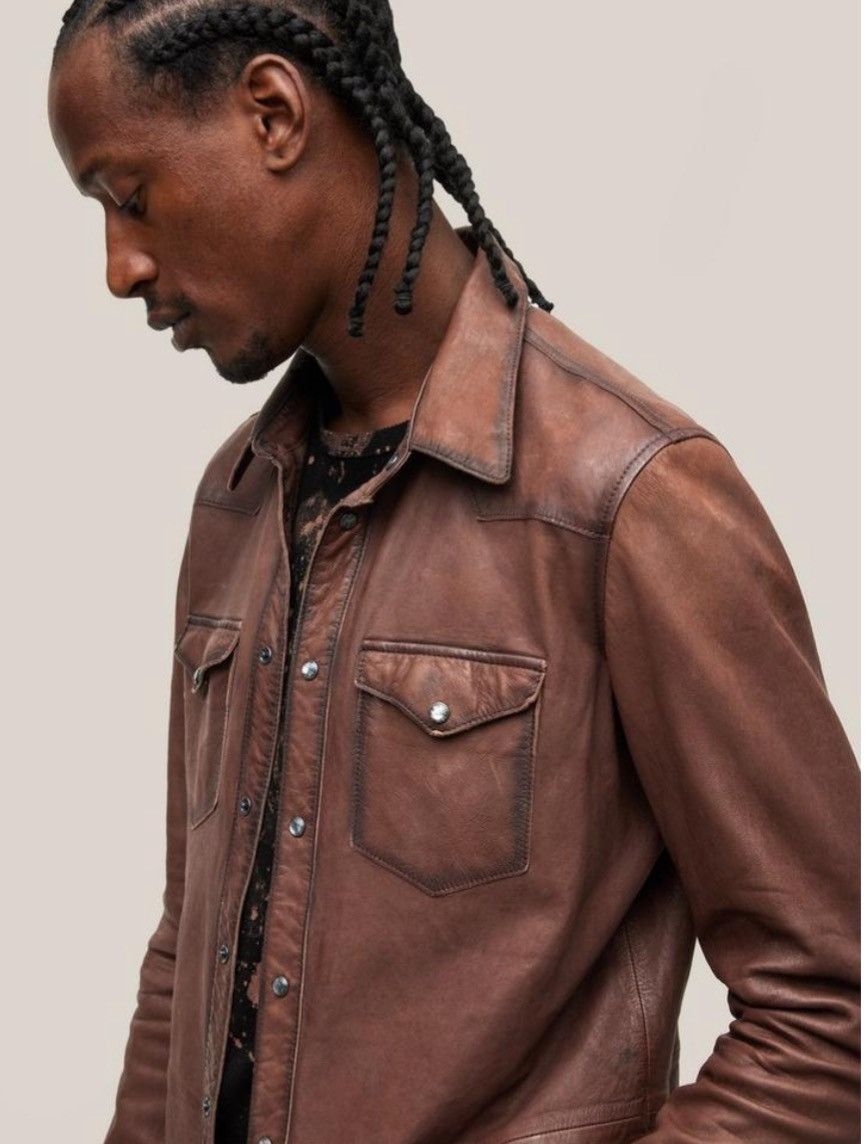 John Varvatos Mason Leather Shirt Jacket. 52 Size US L / EU 52-54 / 3 - 3 Thumbnail