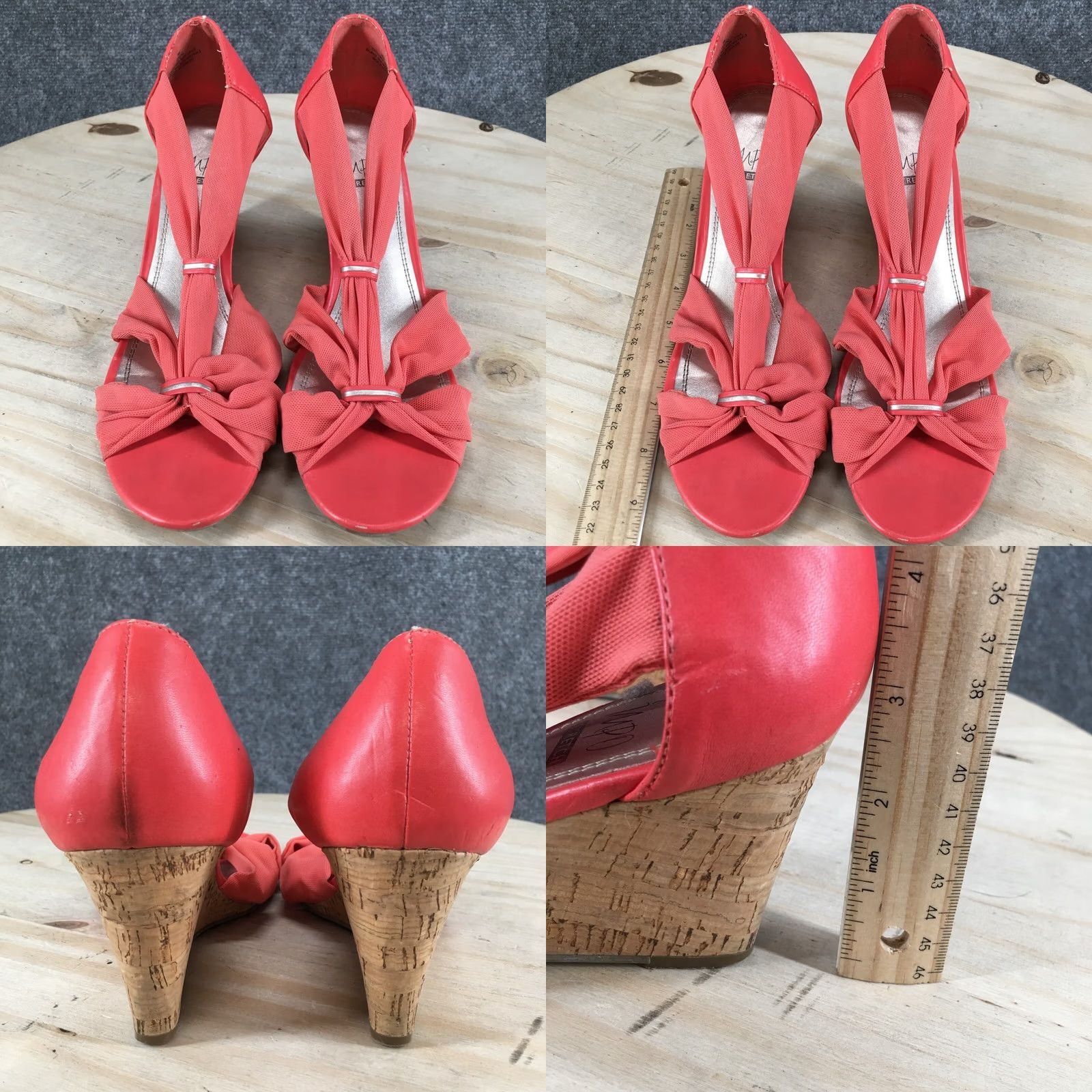 Vintage Impo Stretch Heels Womens 9 M Veroad Pump Pink Slip On Wedge Open Toe Casual Size US 9 / IT 39 - 8 Thumbnail