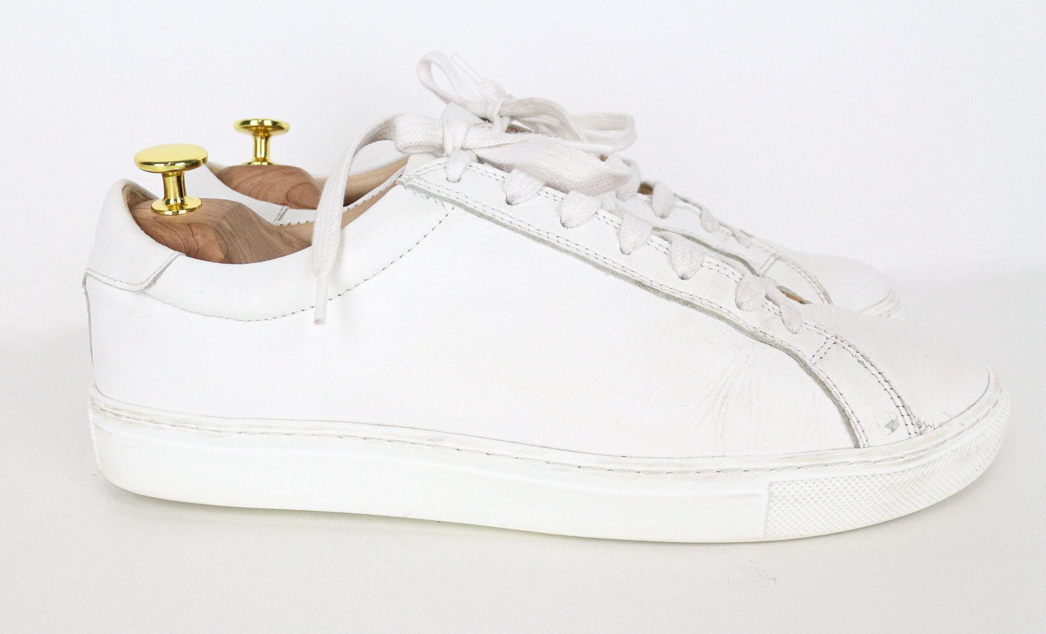 Suitsupply EU42 Solid White Calf Leather Low-Top Sneakers 73517 Size US 9 / EU 42 - 2 Thumbnail