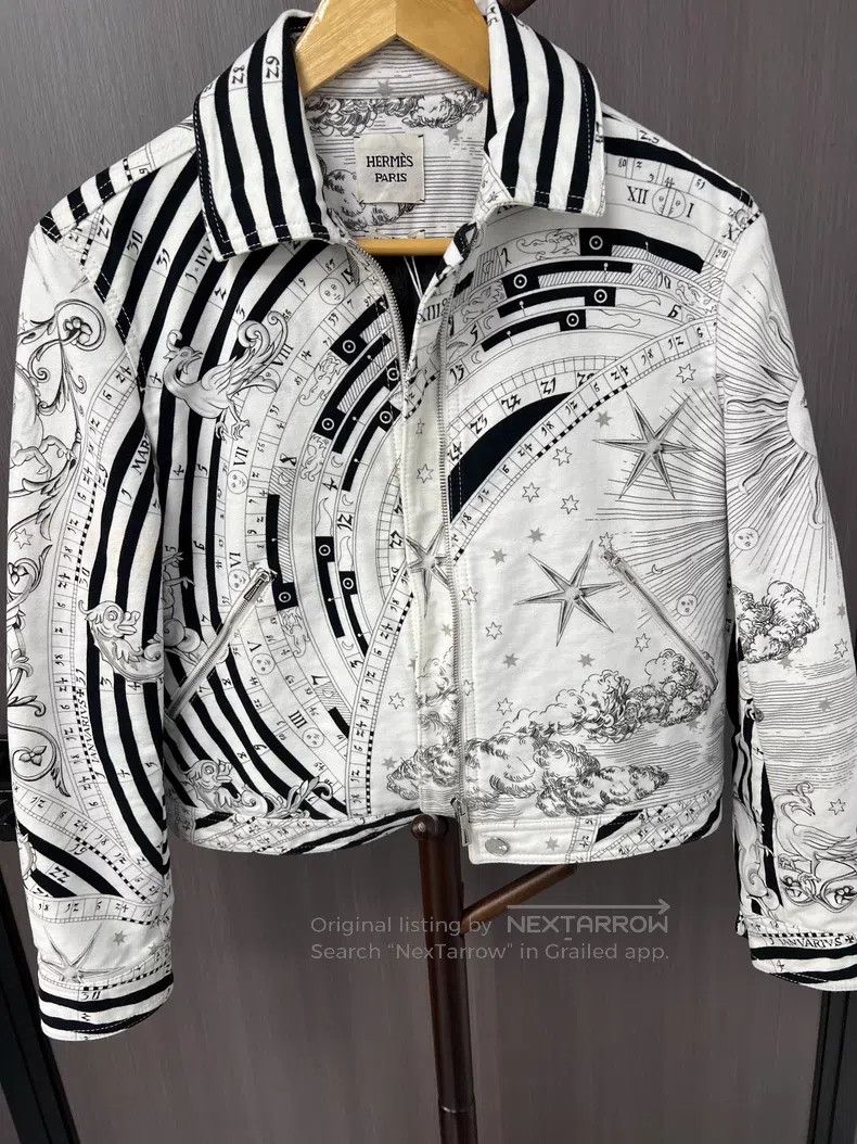 Hermes Hermes Black and White Printed Cotton Jacket Size XS / US 0-2 / IT 36-38 - 1 Thumbnail