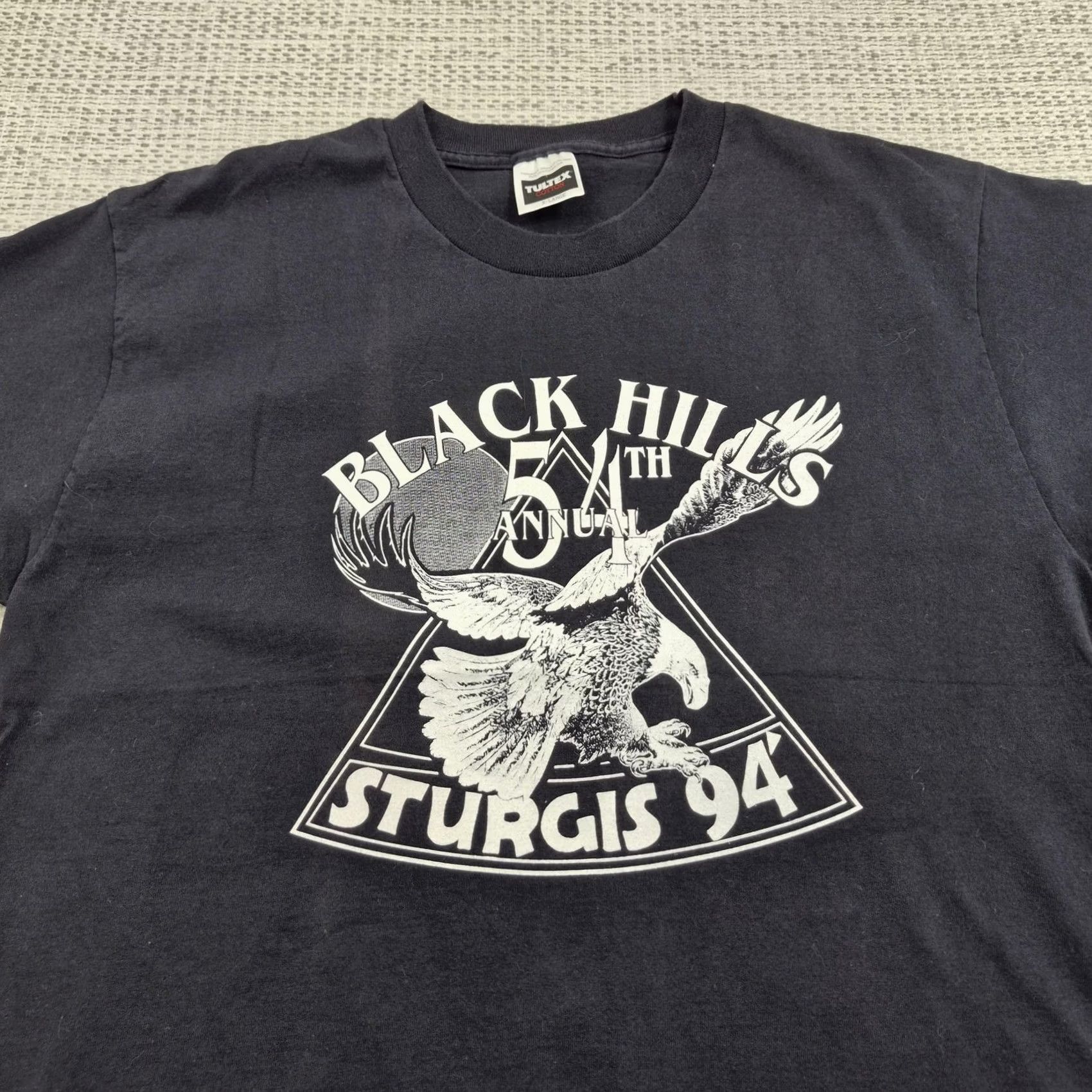 Tultex VINTAGE Tultex Shirt Mens XL Black Biker Black Hills Sturgis 1994 Eagle Tee Size US XL / EU 56 / 4 - 5 Thumbnail
