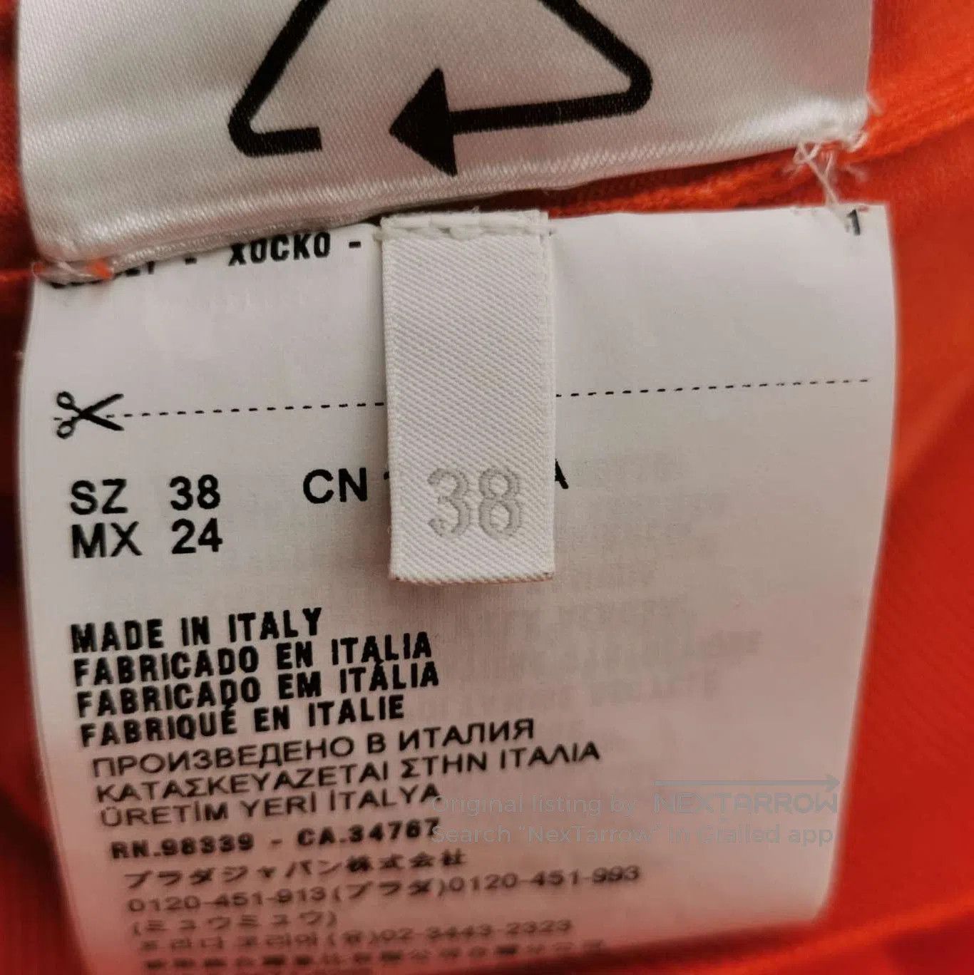 Prada Prada Orange Wool Logo Dress for Women . Size S / US 4 / IT 40 - 4 Thumbnail