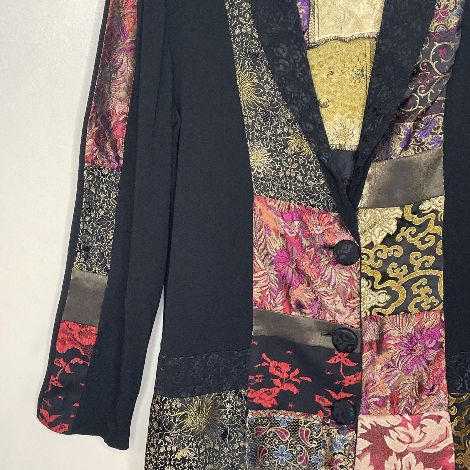 Other VTG Patchwork Tapestry Boho Jacket Art Wear Festival Blazer Size M / US 6-8 / IT 42-44 - 4 Thumbnail