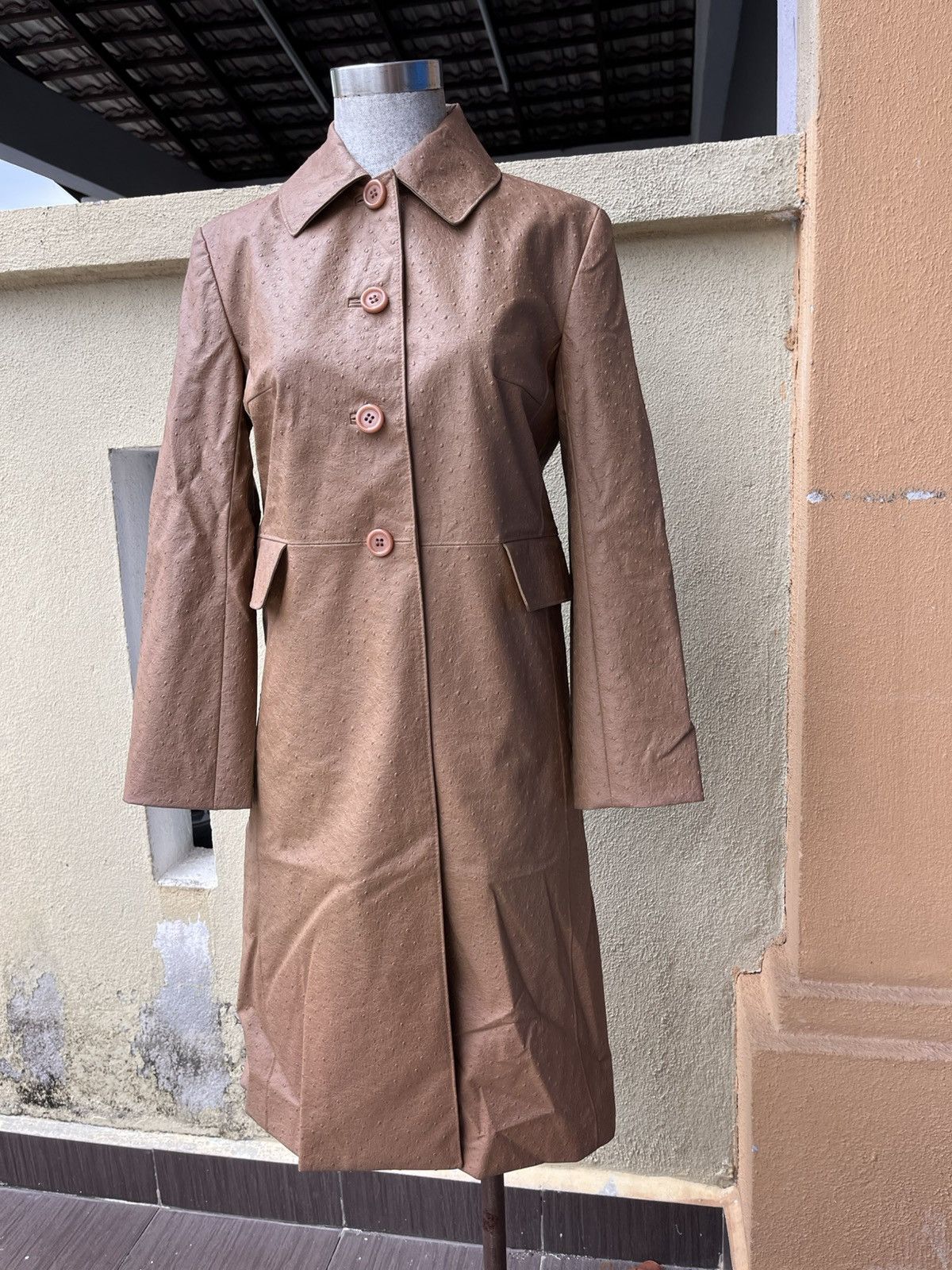 Japanese Brand Vintage INED pvc coat ostrich leather pattern Size M / US 6-8 / IT 42-44 - 1 Thumbnail