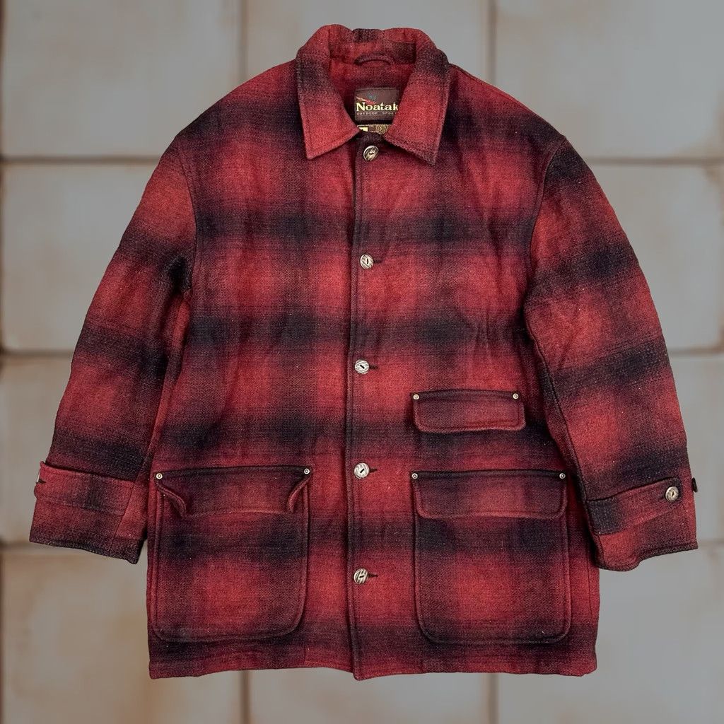 Vintage VINTAGE Noatak Coat Men L Wool Blend Buffalo Plaid Red Button Up Mid-Length Size US L / EU 52-54 / 3 - 1 Thumbnail