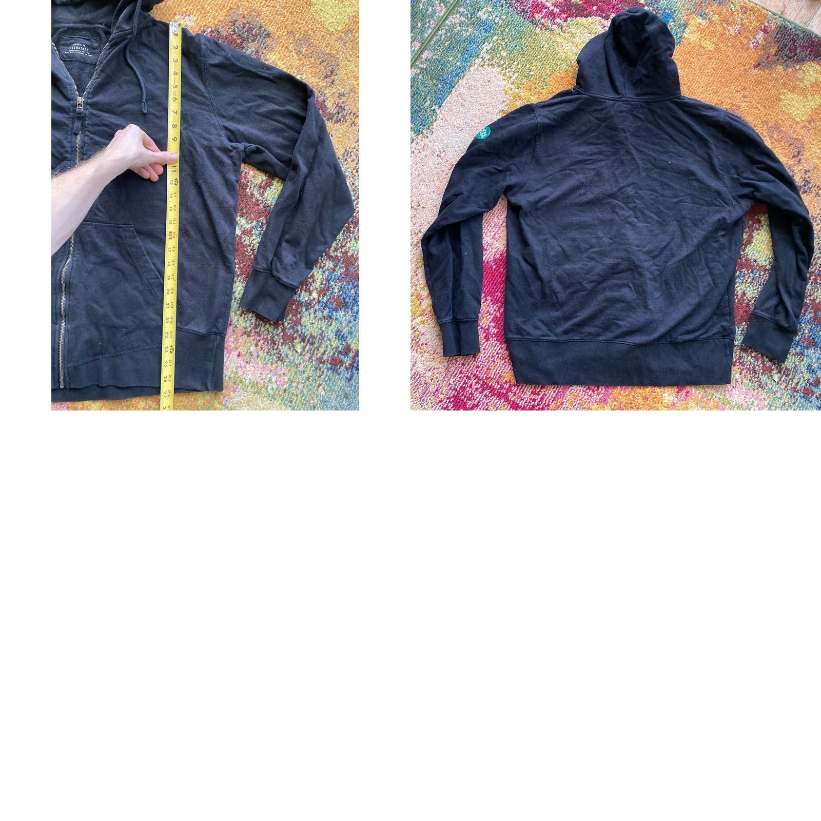 Market Loomstate Whole Foods Market Full Zip Hoodie Mens XL Black Logo Health Food Store Tight Zip Sweatshirt Size US XL / EU 56 / 4 - 8 Thumbnail