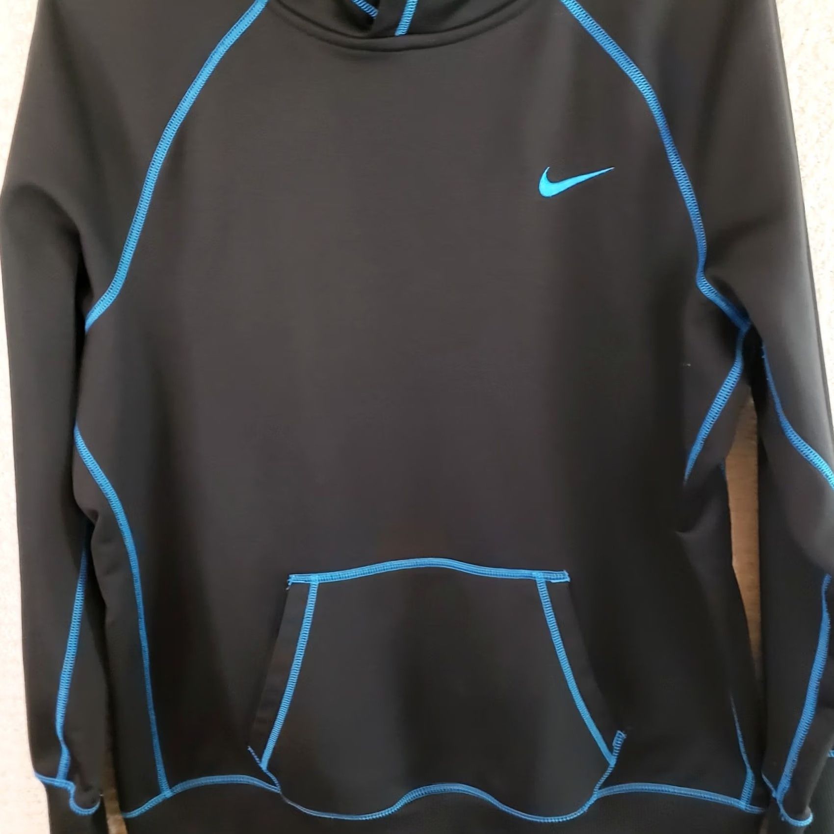 Nike Nike Hoodie Mens XL Black Therma-Fit Pullover Fleece Lined Jacket Pockets BlueT Size US XL / EU 56 / 4 - 2 Thumbnail