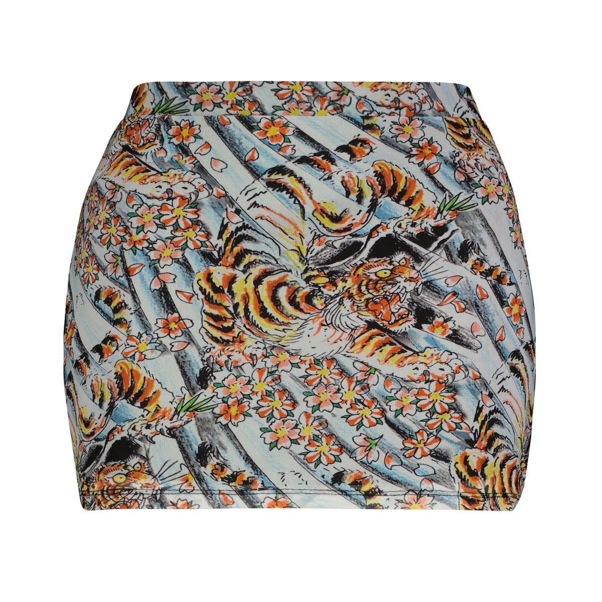 Ed Hardy Ed Hardy Tiger Print Mesh Mini Skirt Size 30" / US 8 / IT 44 - 2 Thumbnail