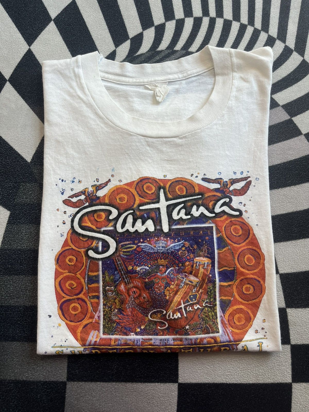 Arts & Science Vintage Santana Supernatural 1999’s Art design Album Tshirt Size US XL / EU 56 / 4 - 1 Thumbnail