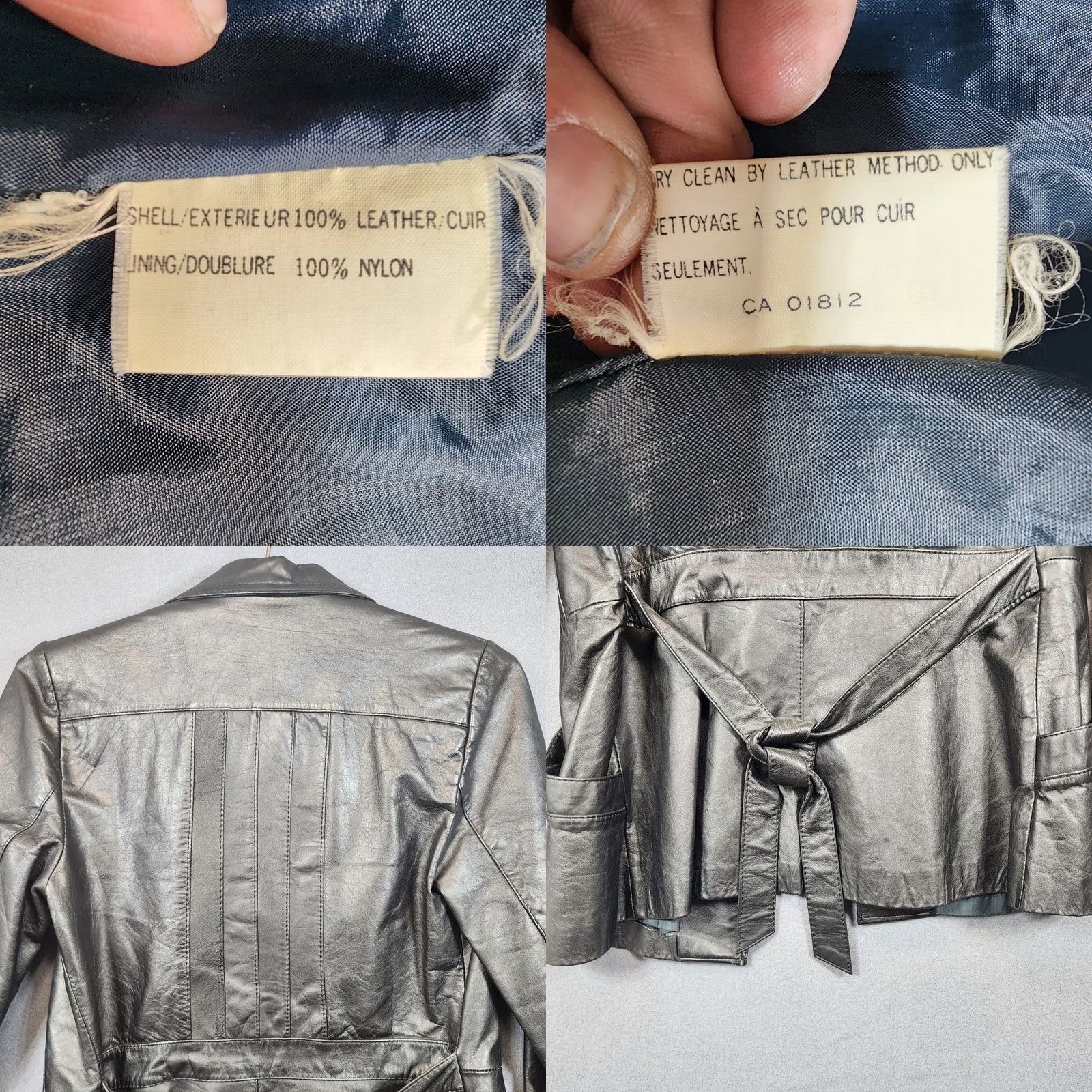 Vintage VINTAGE Opera Leather Jacket Womens 9/10 Black Button Waist Tie Classic Mob Wife Jacket Ladies Mens Womens Size M / US 6-8 / IT 42-44 - 9 Thumbnail