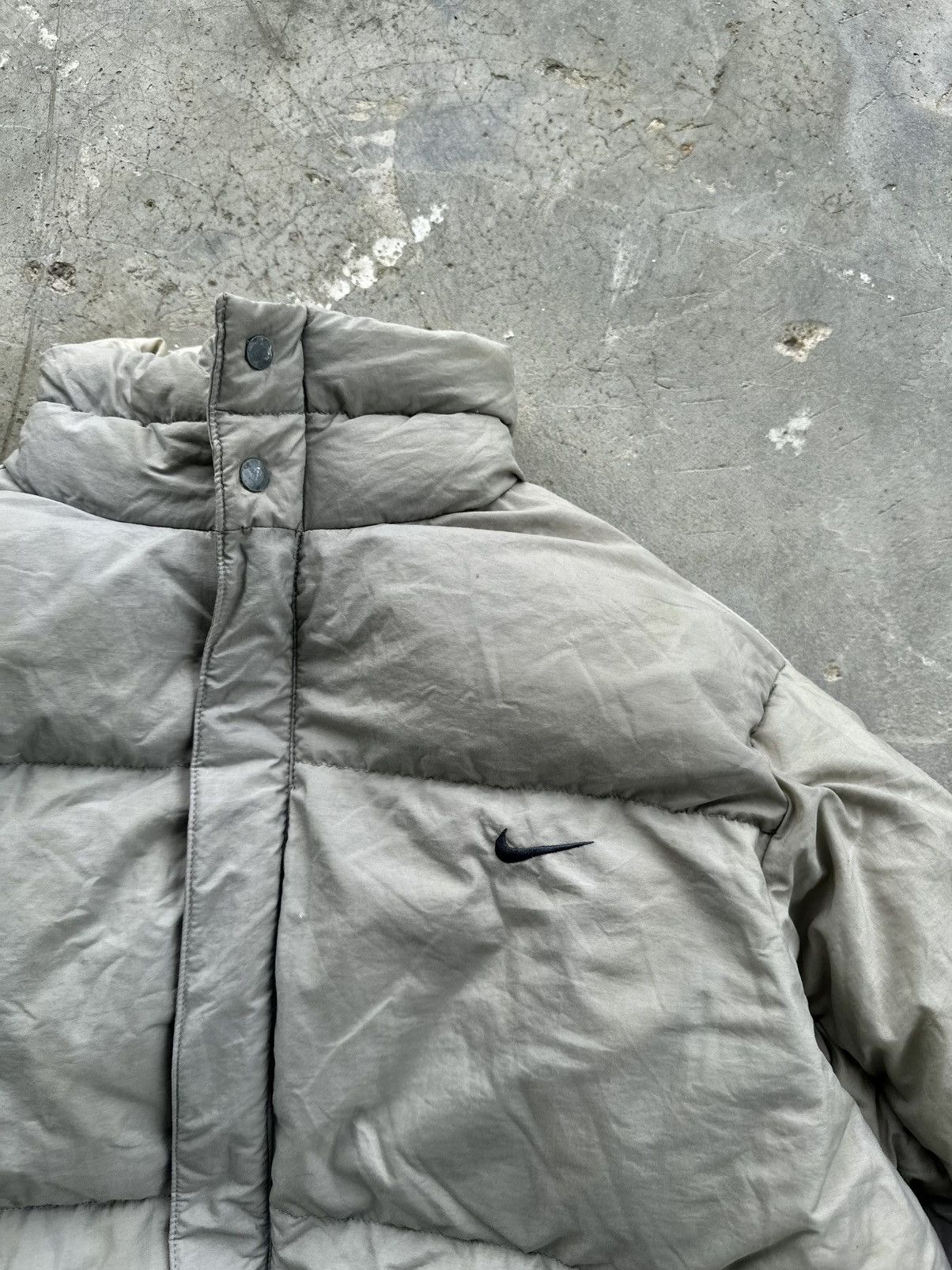 Nike 00’s Nike Puffer Beige Vintage Size US XL / EU 56 / 4 - 4 Thumbnail
