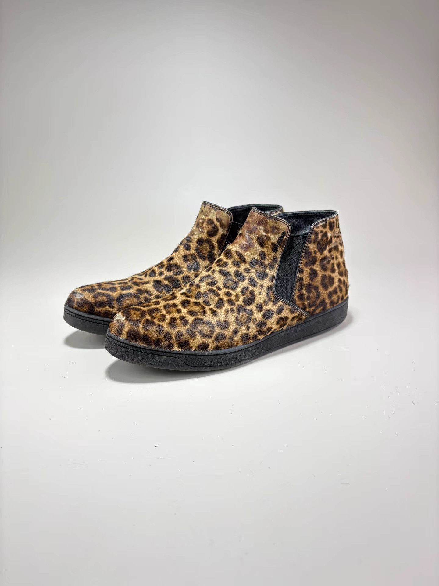Prada PRADA Leopard Print Slip-On High-Top Sneakers Size US 7 / EU 40 - 1 Thumbnail