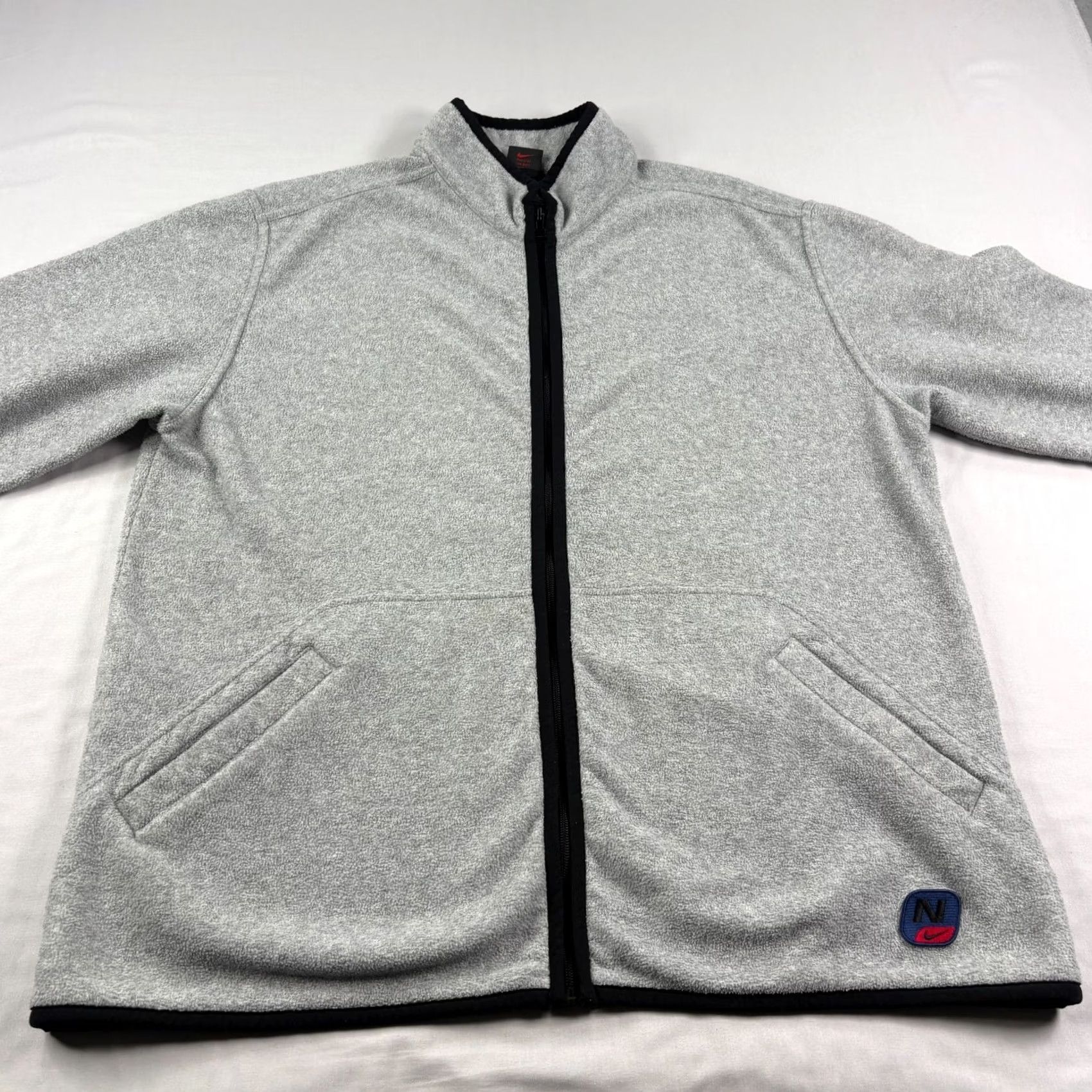 Nike VINTAGE Nike Jacket Mens Large Gray Fleece Full Zip Pockets Casual 90s Windbreaker Logo Full Zip Mens Size US L / EU 52-54 / 3 - 3 Thumbnail