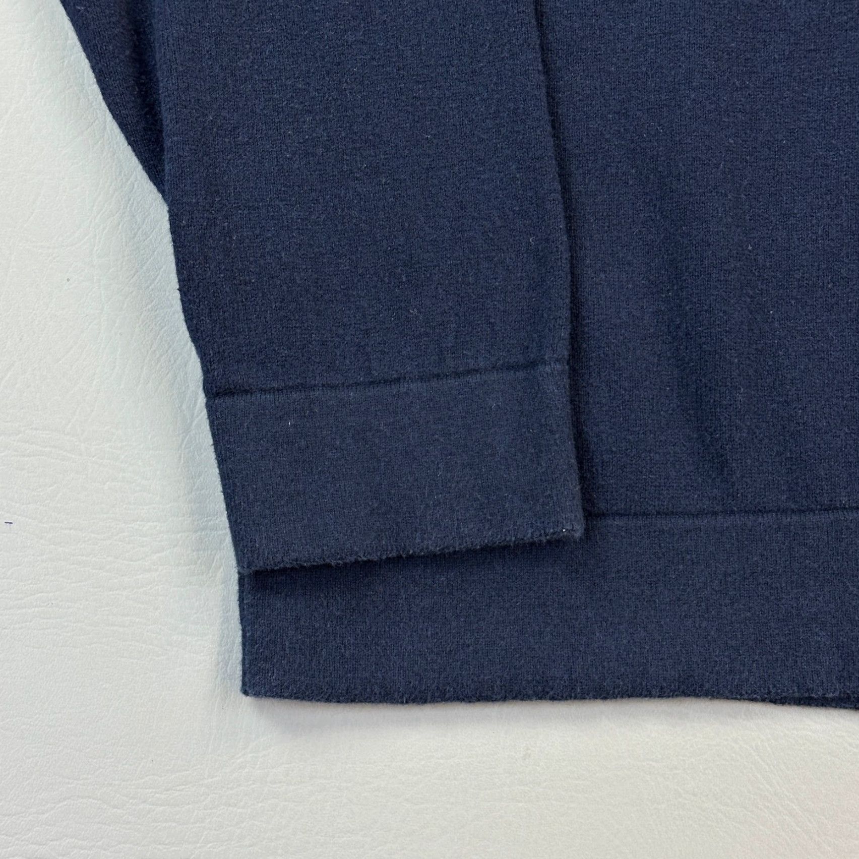 Vintage L.L. Bean Sweater Mens Large Blue Cotton Cashmere Blend 1/4 Zip Pullover Casual Shirt/Top Size US L / EU 52-54 / 3 - 3 Thumbnail