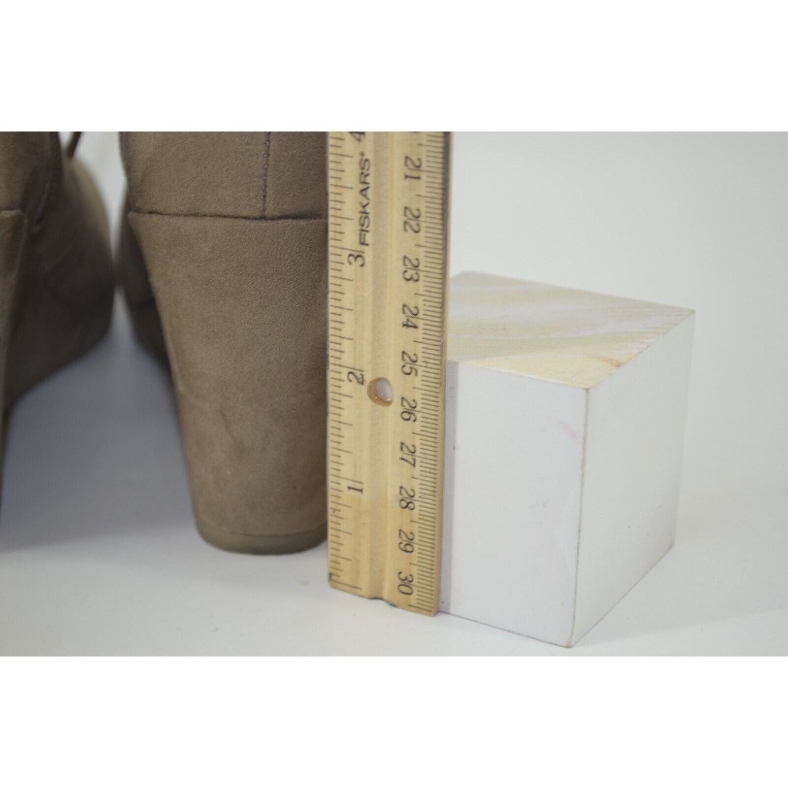 Merona Merona Size 8.5 Taupe Tan Boot Faux Suede Wedge Lace Women's Size US 8.5 / IT 38.5 - 10 Thumbnail