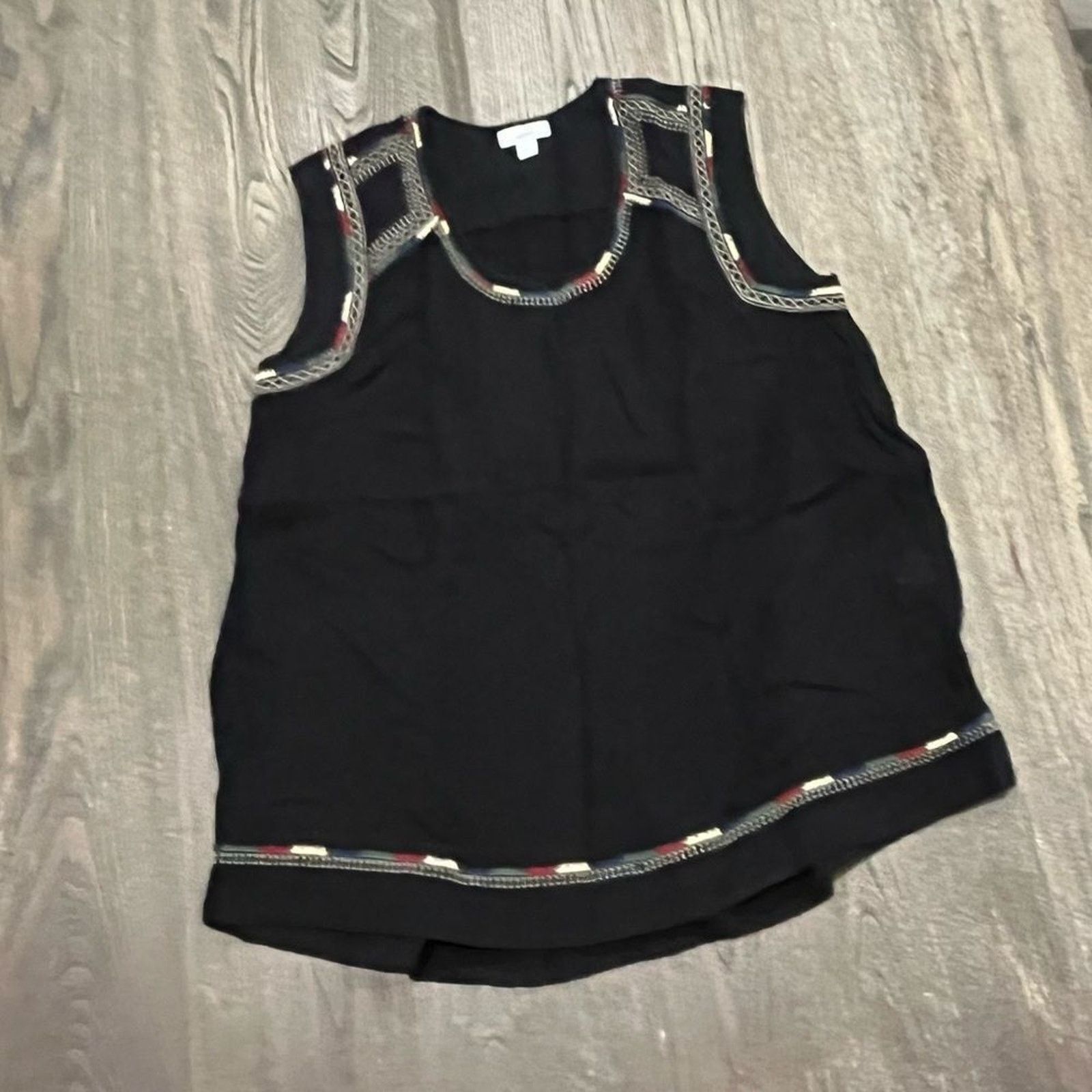 Vintage J. Jill Womens S Cropped Blouse Tank Top Embroidered Sz S Size S / US 4 / IT 40 - 1 Thumbnail