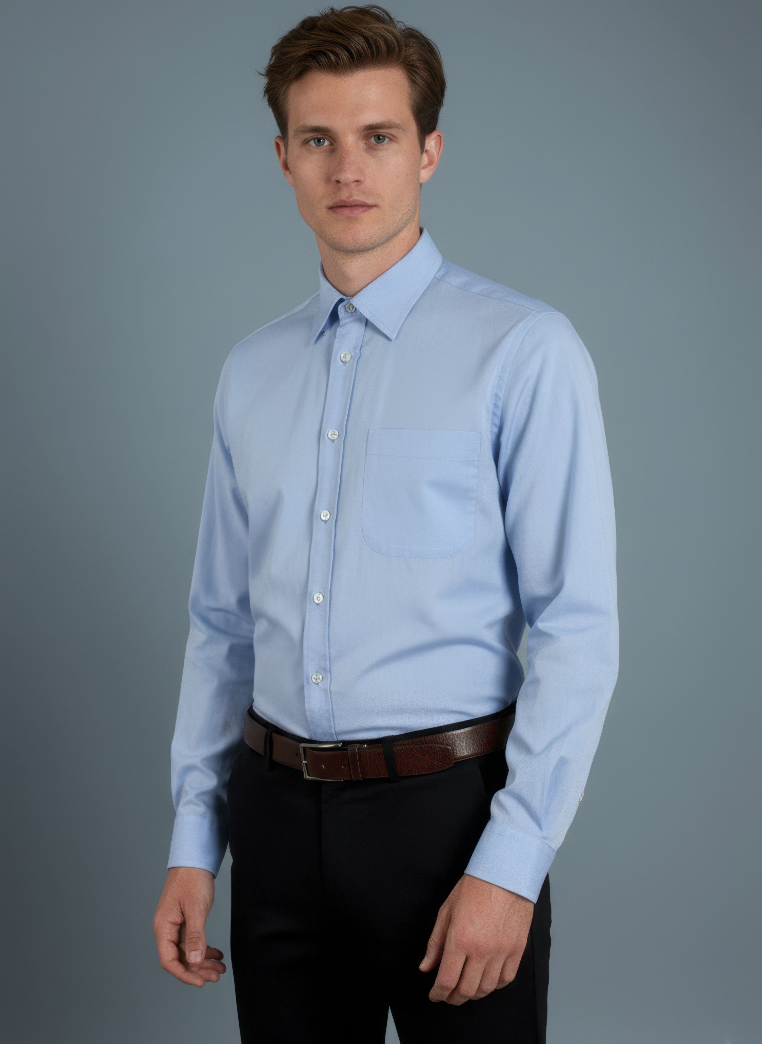Armani Armani Collezioni men's blue shirt Size US M / EU 48-50 / 2 - 1 Thumbnail