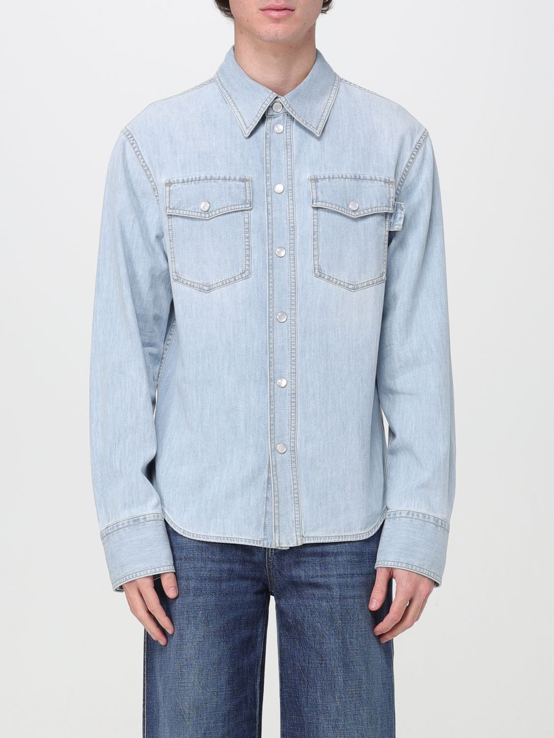 image of Bottega Veneta Shirt Men Blue (Size Medium)