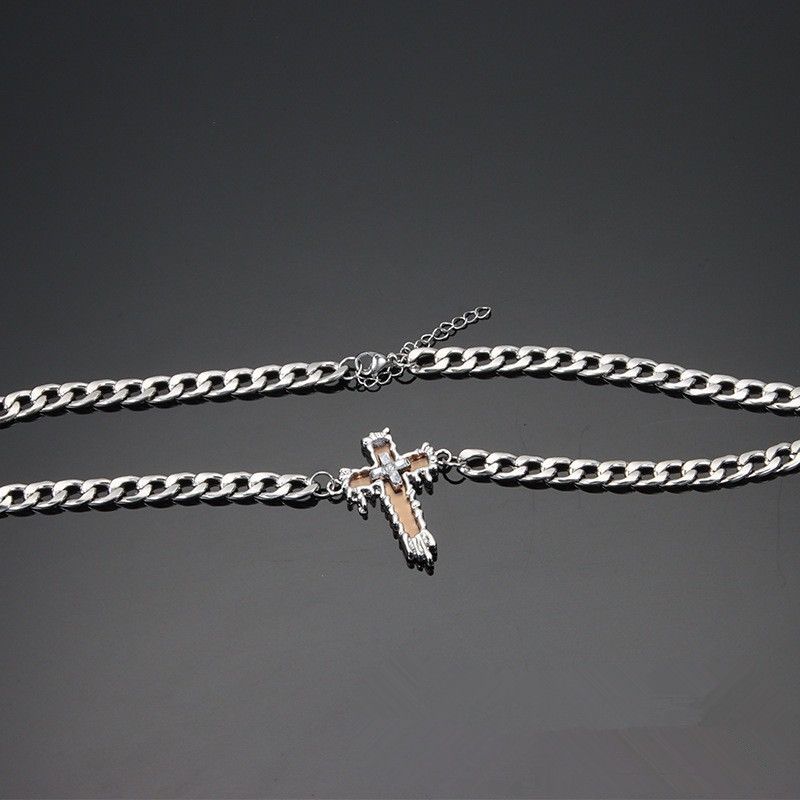 Other Link Chain Cross Necklace for Men Women Unisex Hip Hop Style Size ONE SIZE - 5 Thumbnail