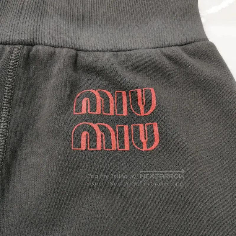 Miu Miu Miu Miu Black Cotton Logo Casual Pants . Size 28" / US 6 / IT 42 - 3 Thumbnail