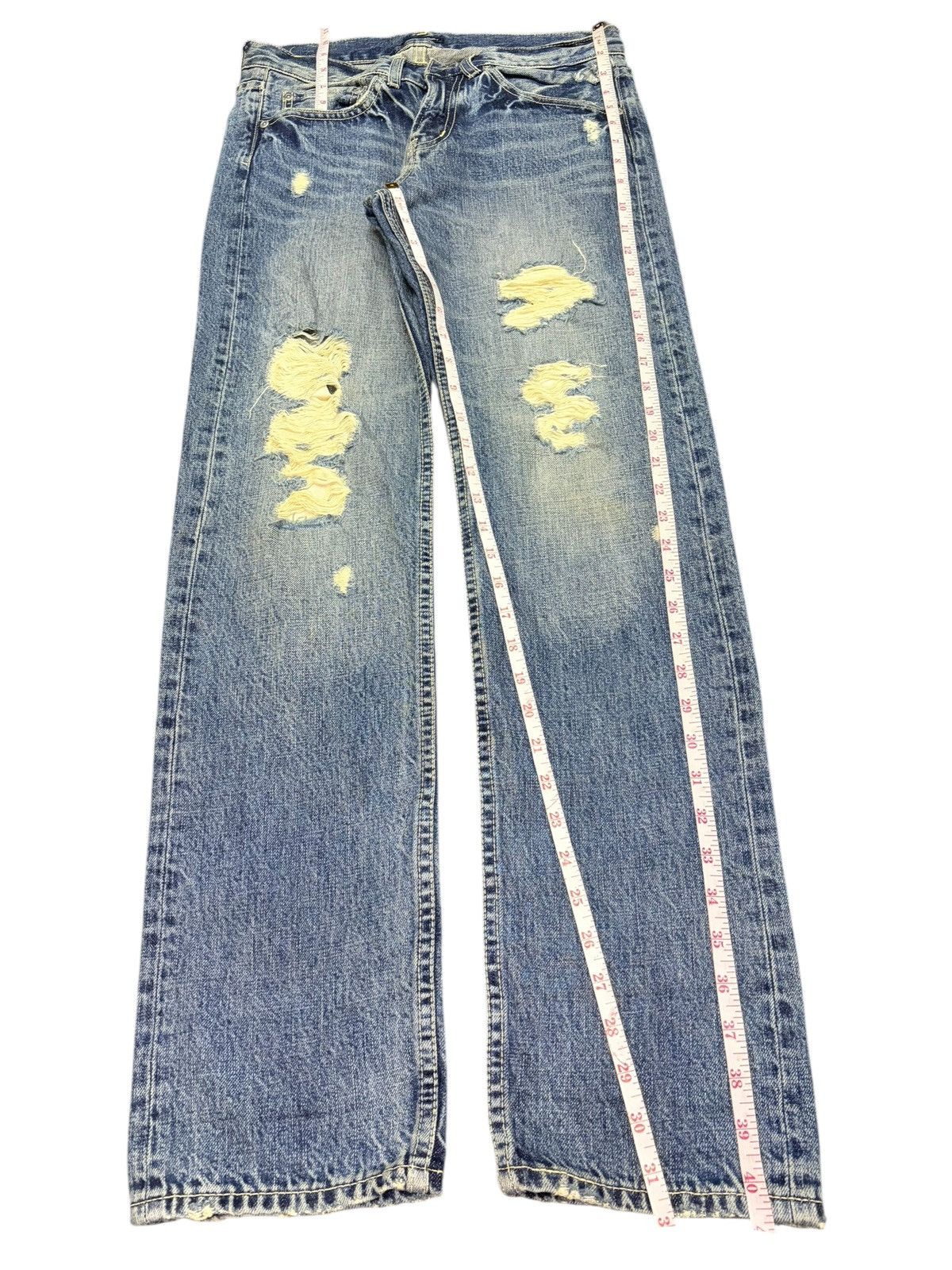 Edwin Vintage Japanese Brand Faded Wash Distressed Jeans Size 30" / US 8 / IT 44 - 7 Thumbnail