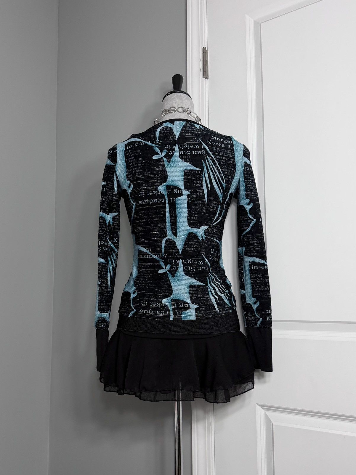 Other Jaipur Y2K Cyber Punk Blue & Black Graphic Double Zip Jacket Size S / US 4 / IT 40 - 7 Thumbnail