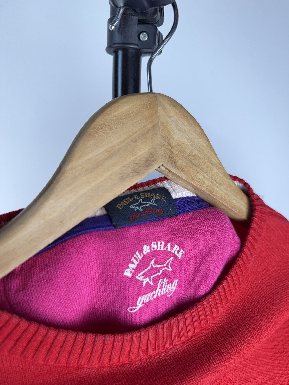 Paul & Shark × Vintage Paul & Shark Yachting Red Knit Sweater Logo Spellout Size L Size US L / EU 52-54 / 3 - 5 Thumbnail