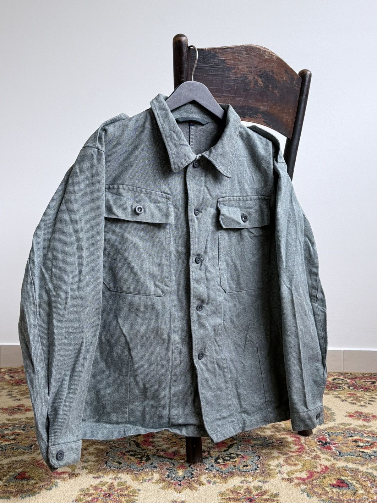 Le Laboureur Vintage 80s Swiss Chore Military Workwear Jacket Size US XL / EU 56 / 4 - 1 Thumbnail